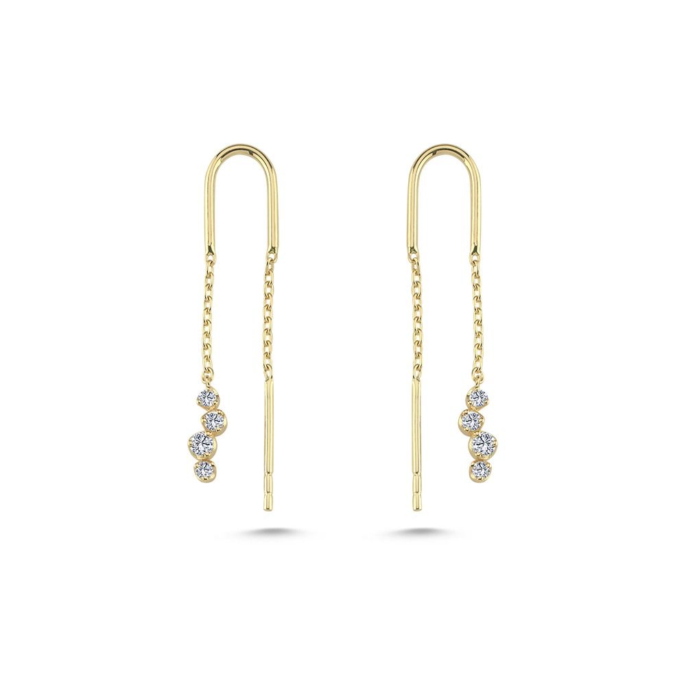 14 kt. Aura ørehængere med ialt 0.16ct. W-si