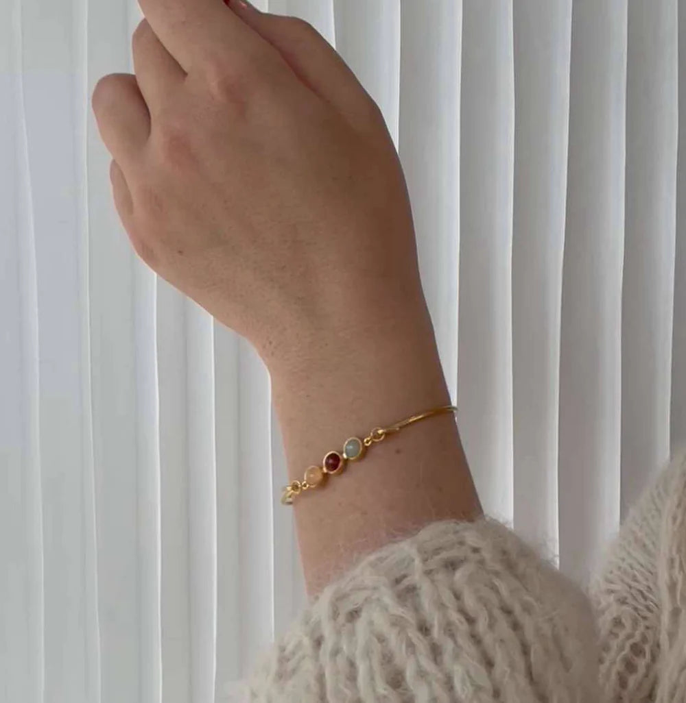 Koulé top m/rød mix forgyldt til armring