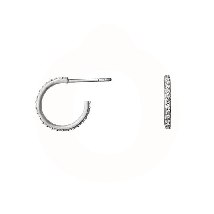 Mini sparkle hoop sølvøreringe