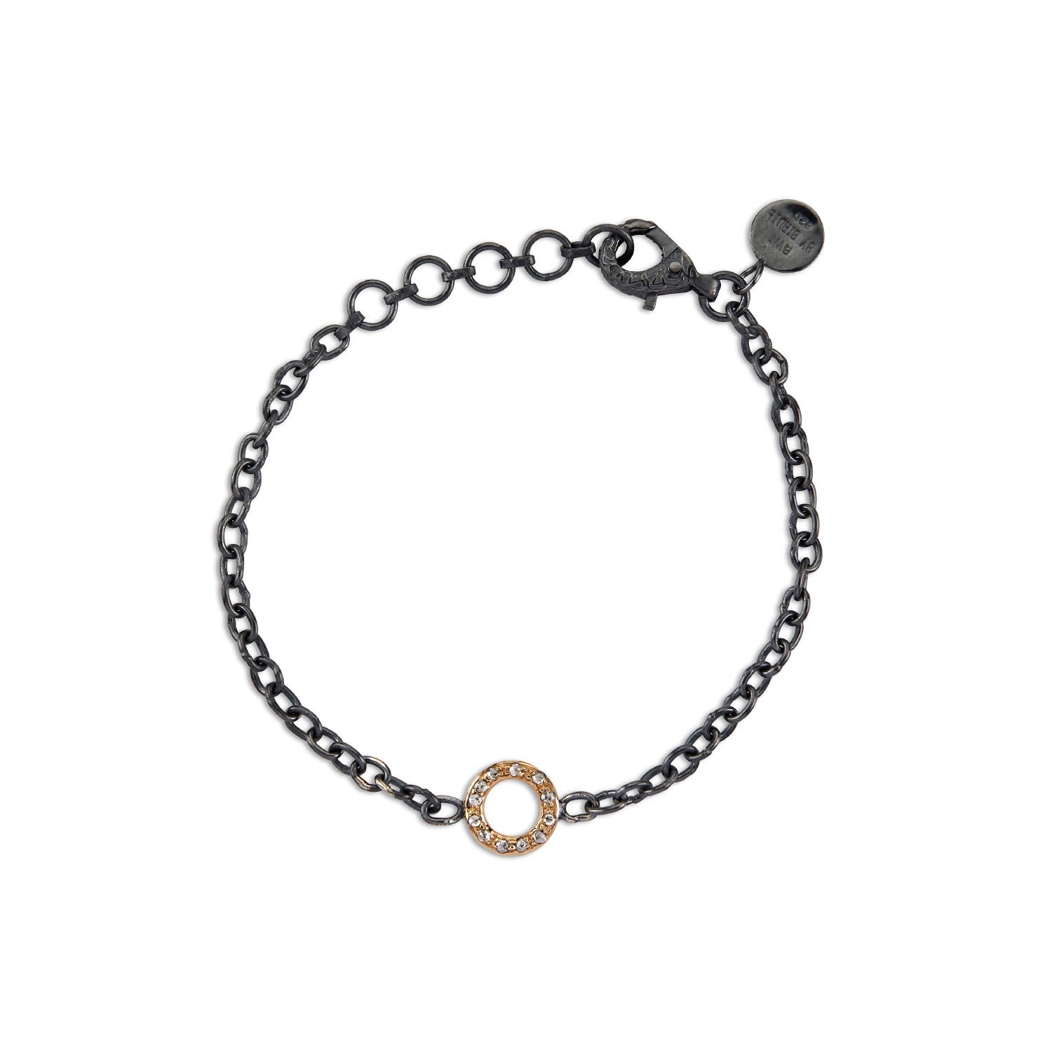 Sølvarmbånd Victoria Circle Pavé 0,15ct.m/14kt