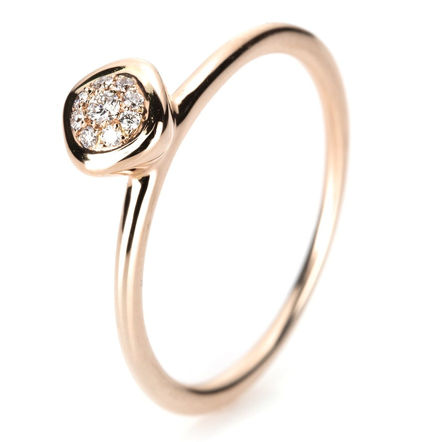18 kt. Ring  9 Brill.ialt 0,06 ct. Tw Si