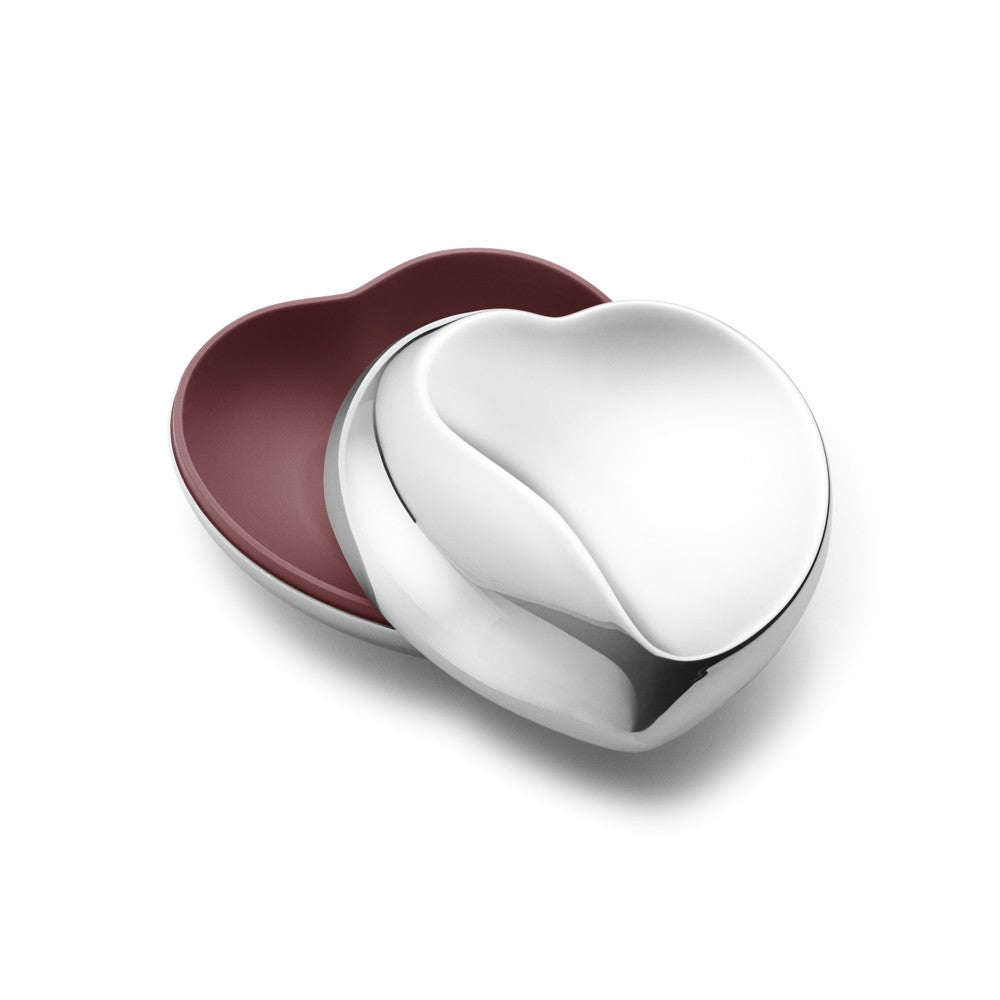 Hjertebox stål, stor, m/rød  Georg Jensen