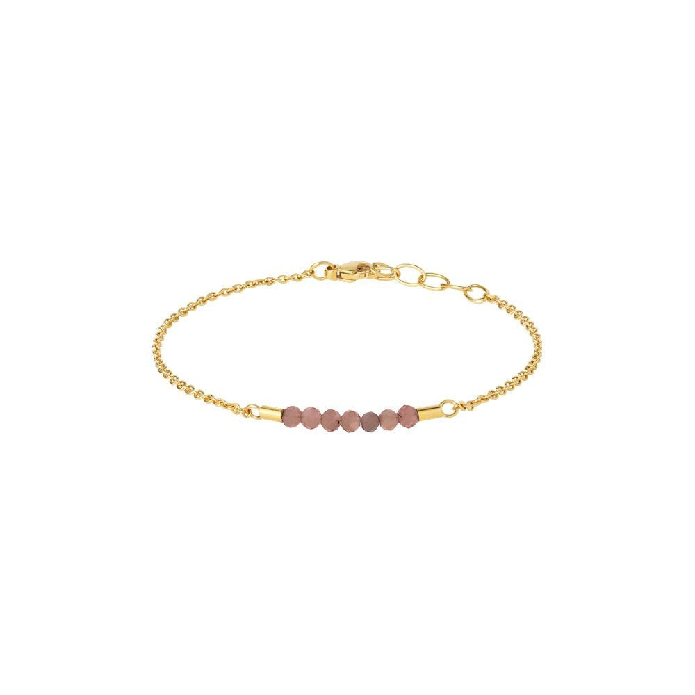 Armbånd sølvforgyldt Raw m. 3mm peach månesten**