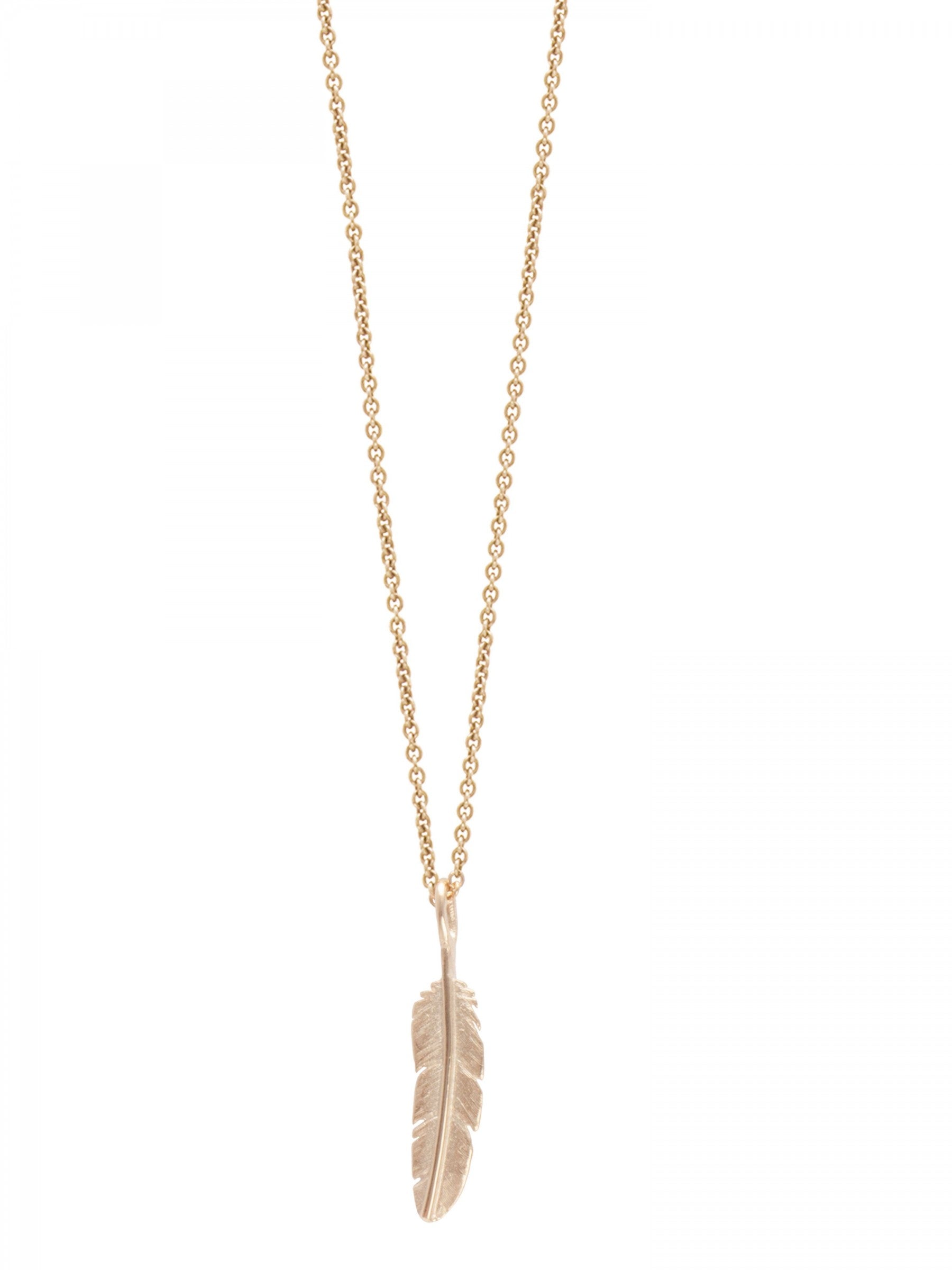14 kt. vedhæng Feather small