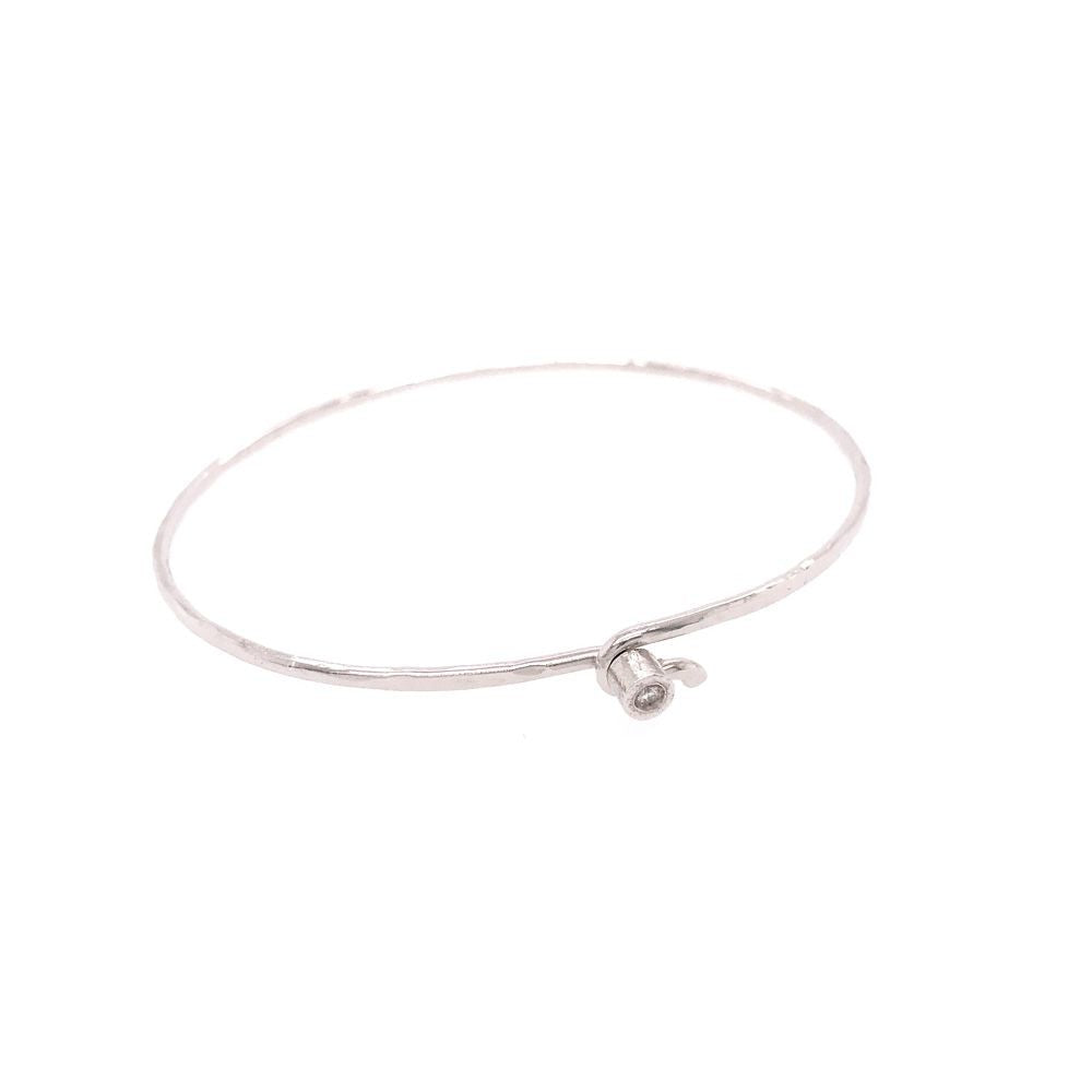 Sølvarmring rhod. Mai m. 0.02ct W/VS Brill