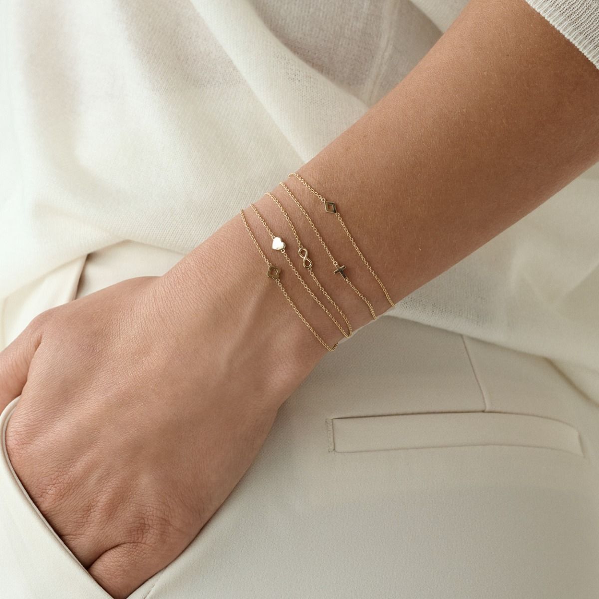 14 kt. Icons armbånd Eternity