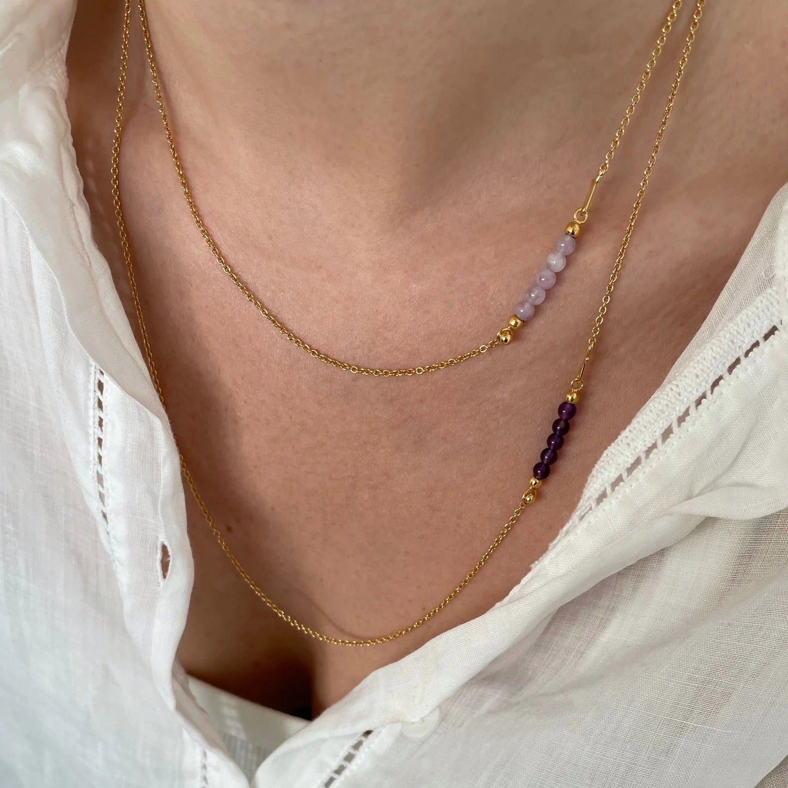 Forgyldt multisize kæde