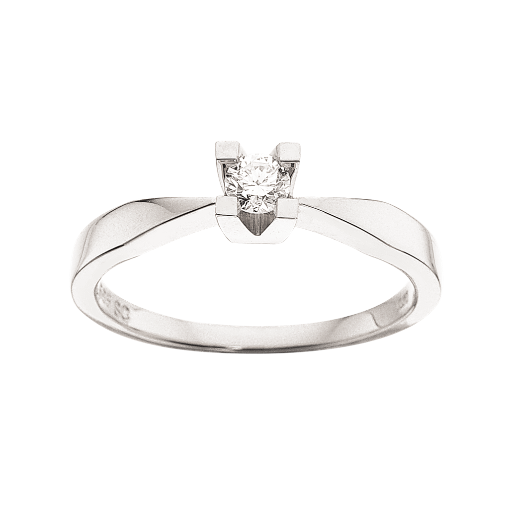 Kleopatra ring 14kt hvg. 0,15 ct. W-si
