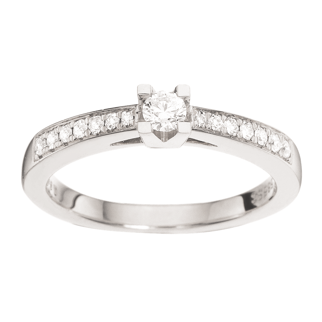 Kleopatra Queen ring 0,22 H-W/SI 14 kt hvidg