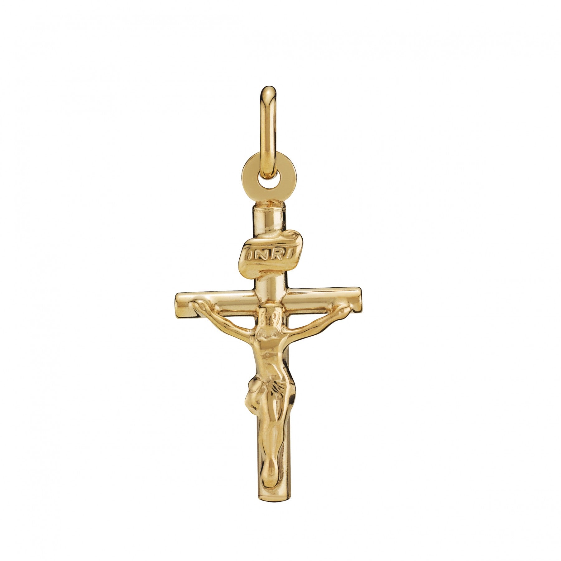 8 kt. vedhæng kors med kristus 25x13 mm.