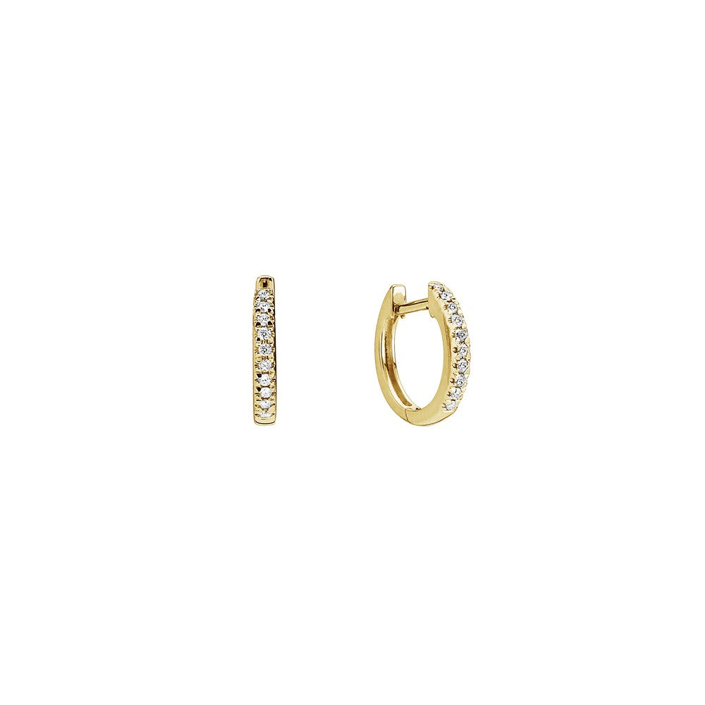 14 kt. Creol øreringe 0,10 ct. diam. W.Si
