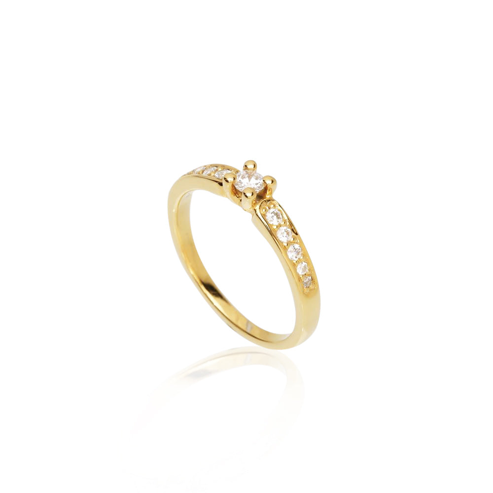 14 kt Luxuz ring m/i alt 0,25ct. W-Tca/SI