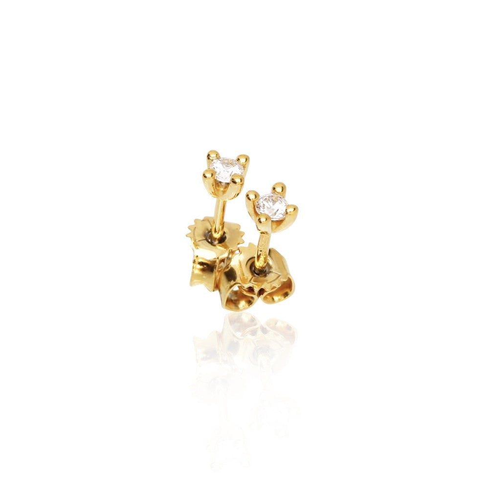 14 kt.ørestikker Luxuz ialt 0,10ct.W.Tca/SI