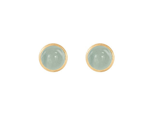 Ørestikker Lotus 0 18 karat rødguld med aquamarin