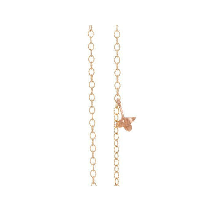 Collier Lotus snoet ankerkæde tynd 18 karat rødgul