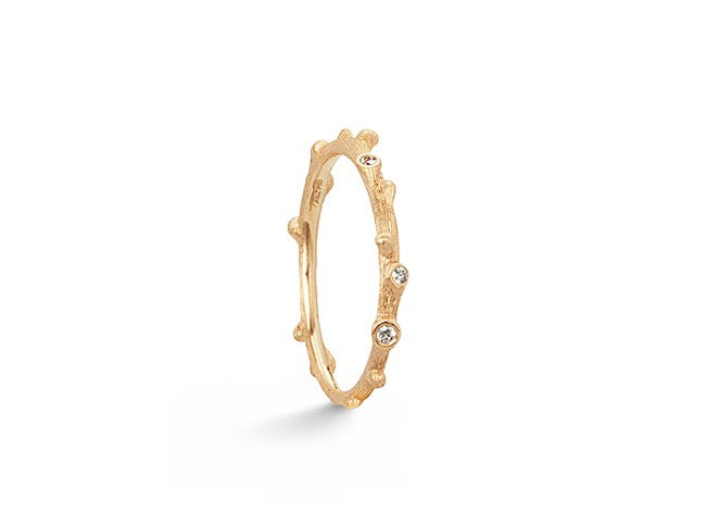 Nature ring 18 kt rødg 5 brill. i alt 0,04ct TW.VS
