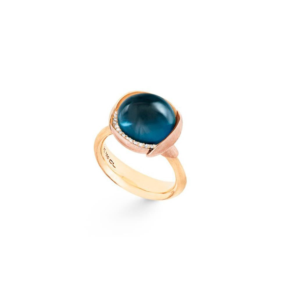 Ring Lotus str. 3-18 karat rødguld -0,05ct TW.VS