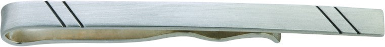 Slipseholder sølv 4 strib på skrå 5x63 mm.