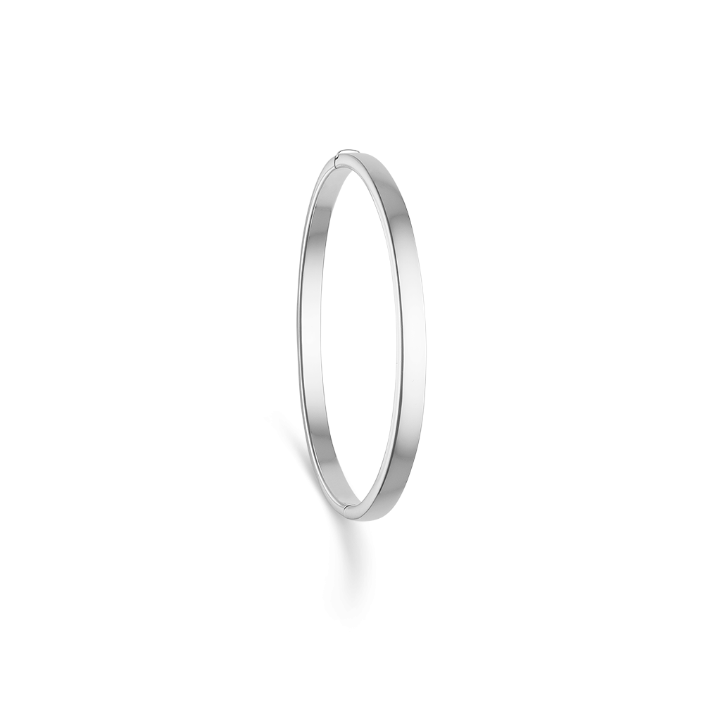 Sølvarmring oval, oval tråd , br.5 mm m/lås