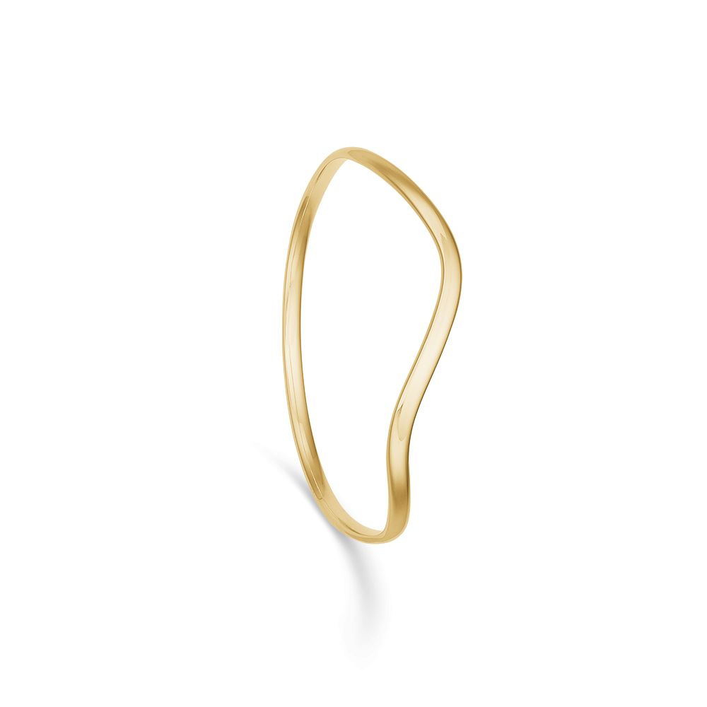 14 kt. Armring, buet profil glat, 4,0 mm.