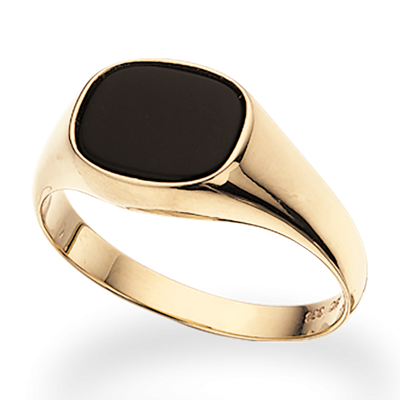 Herre plade ring onyx 8 kt.**