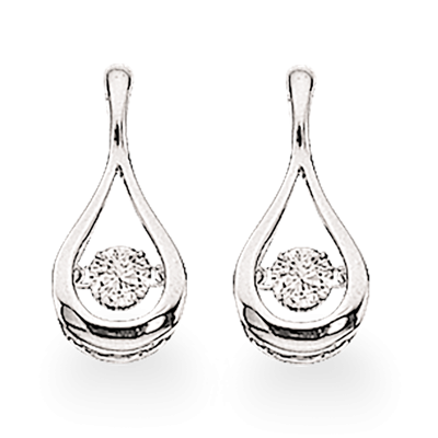 14 kt Hvidg. ørestikker m/brillant 0,19ct W-si ***