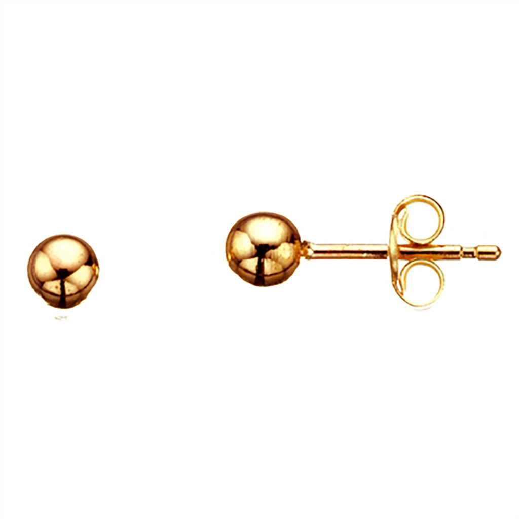 Ørepynt kugle 4 mm. 14 kt.