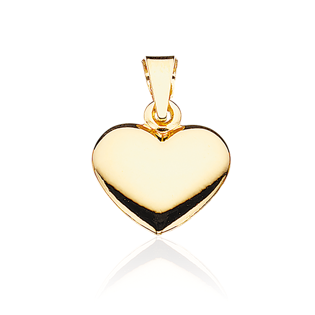 Hjerte glat 14 x 16 mm. 8 kt.