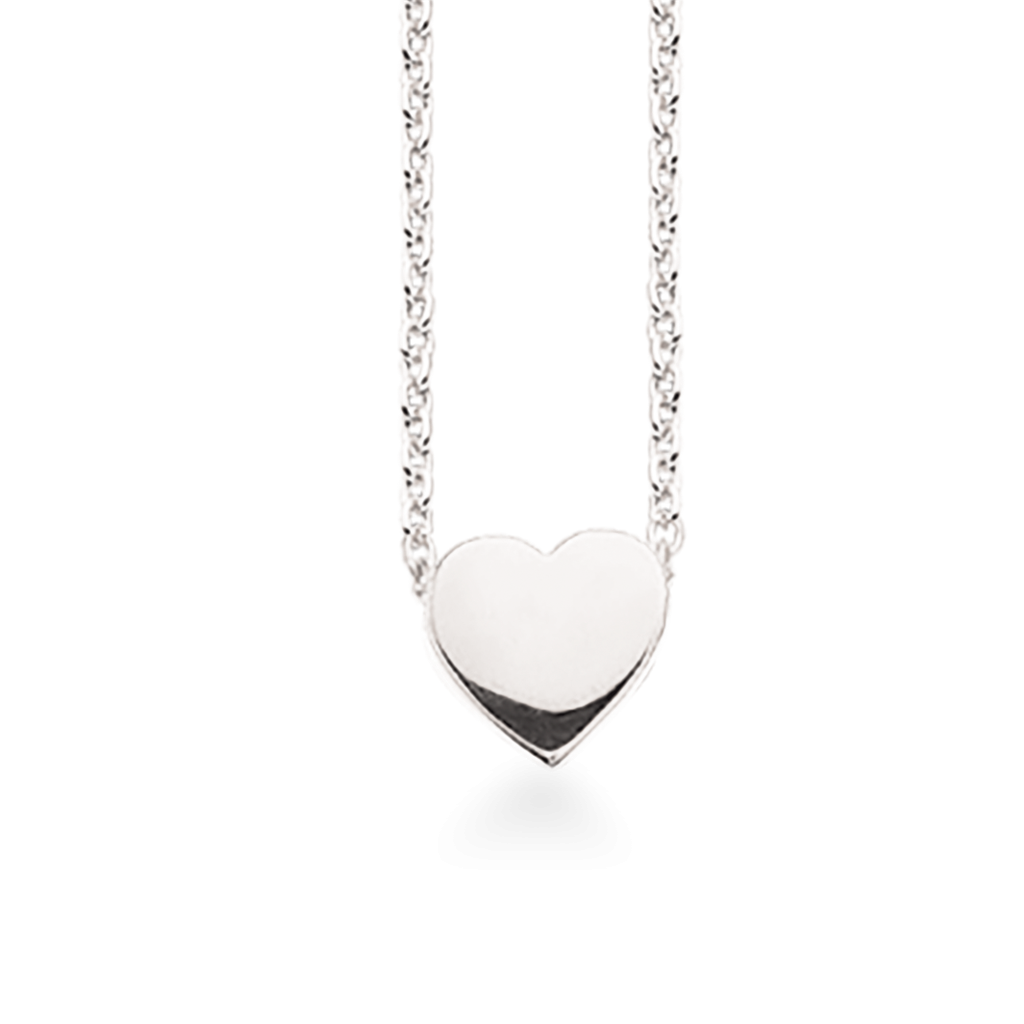 Collier hjerte sølv rh.