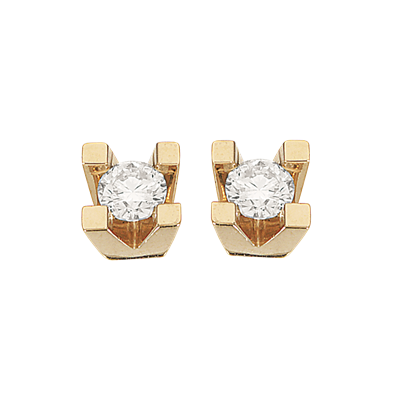 14 kt. Kleopatra ørep 0,10ct W/SI