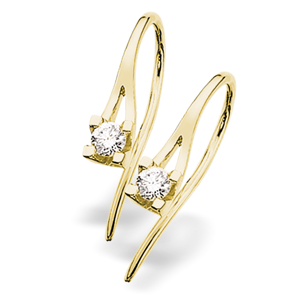 Kleopatra ørebøjler 14kt.0,10 ct. W.SI rødg
