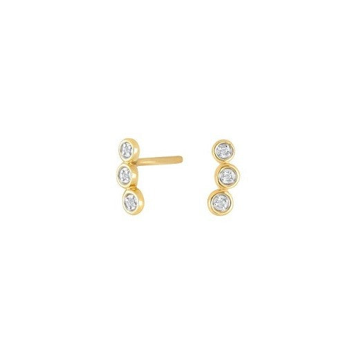 14 kt. guldørestikker m. diamanter 0.02ct W/SI