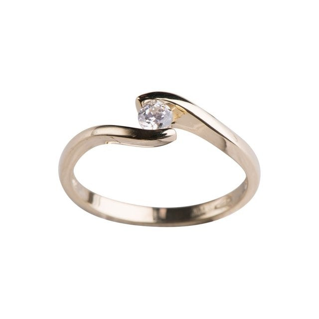 8 kt. Ring m/synt. Zirconia