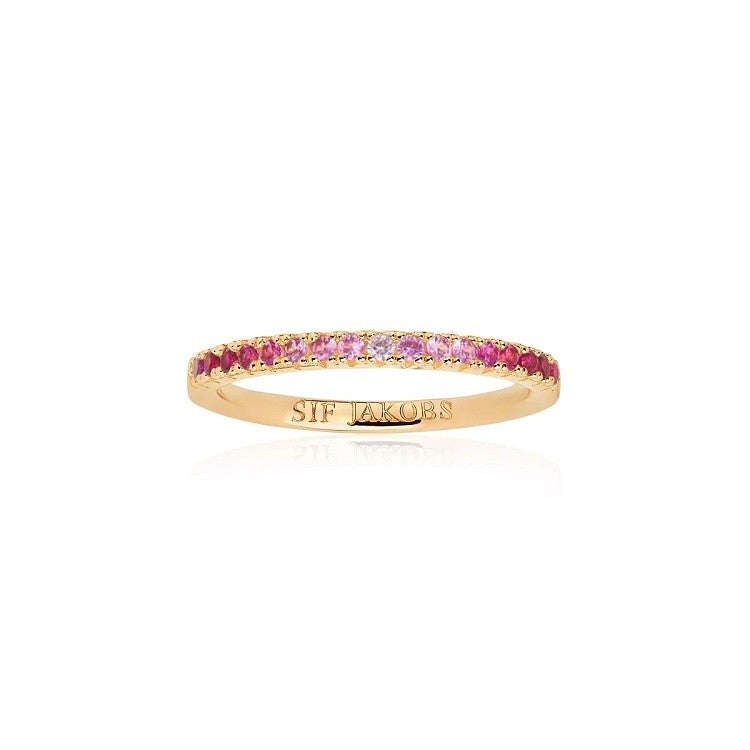 Sølvforgyldt ring Ellera pink sten