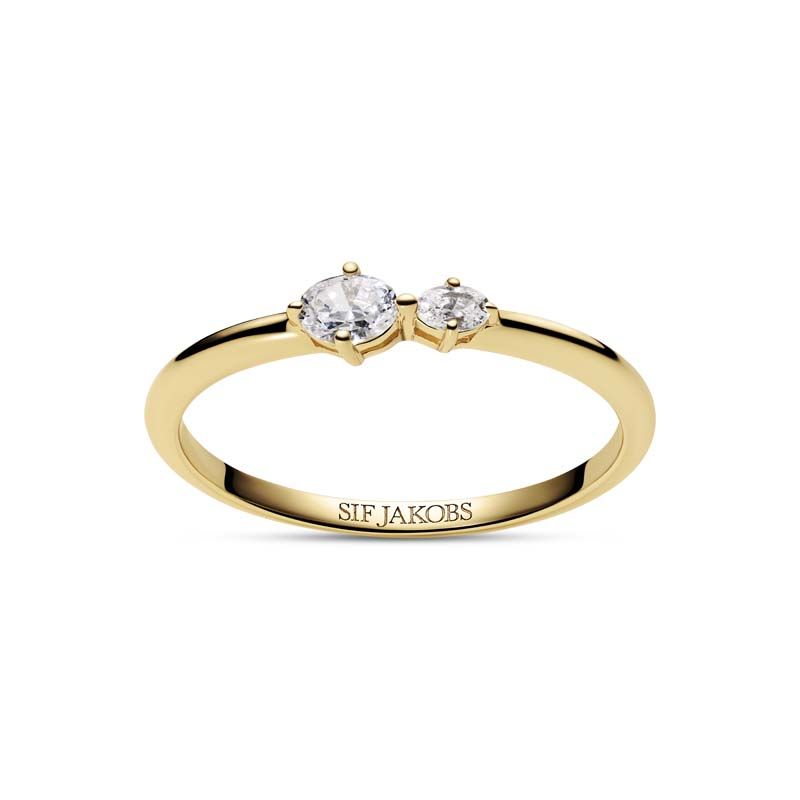 Ovale Due forgyldt ring