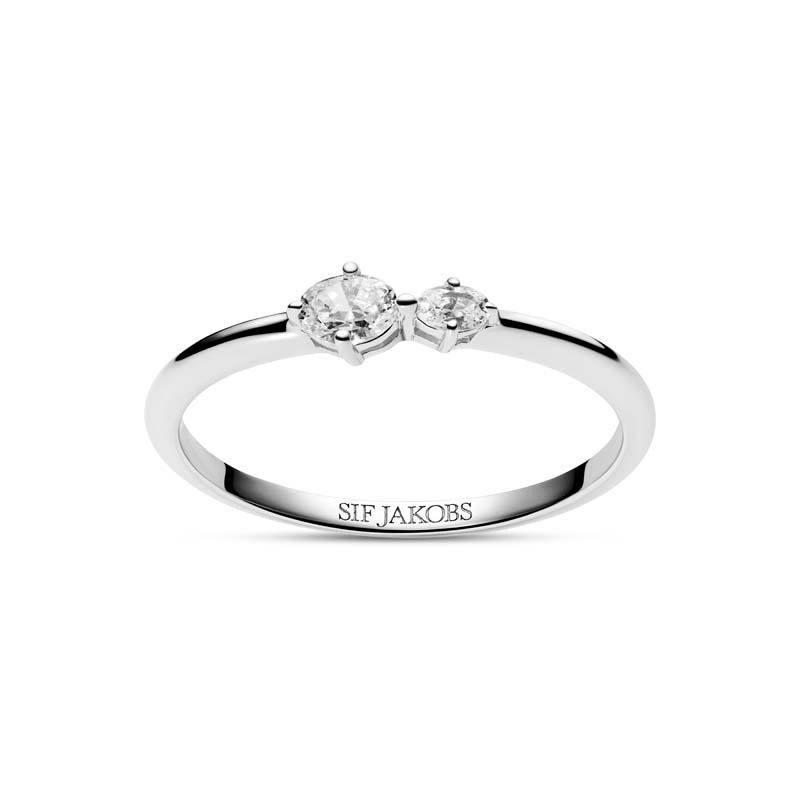 Ovale Due sølv ring