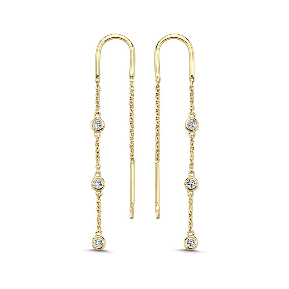 14 kt. Zoe ørehængere m/6x0,025 ct. W-si