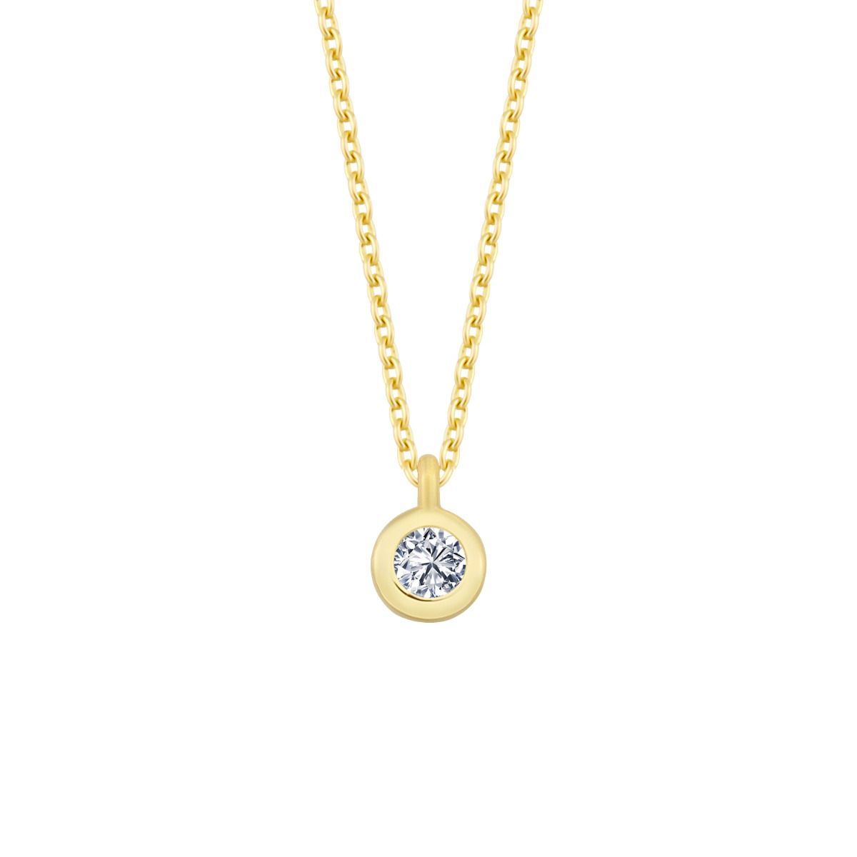 14 kt. Zoe halskæde m/ 0,03 ct. W-si.